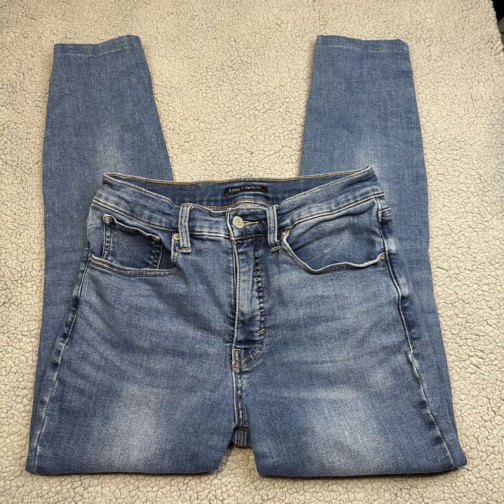 Lucky Brand‎ Women's Skinny Jeans Size 8 Distressed Wash Cropped Denim Casual